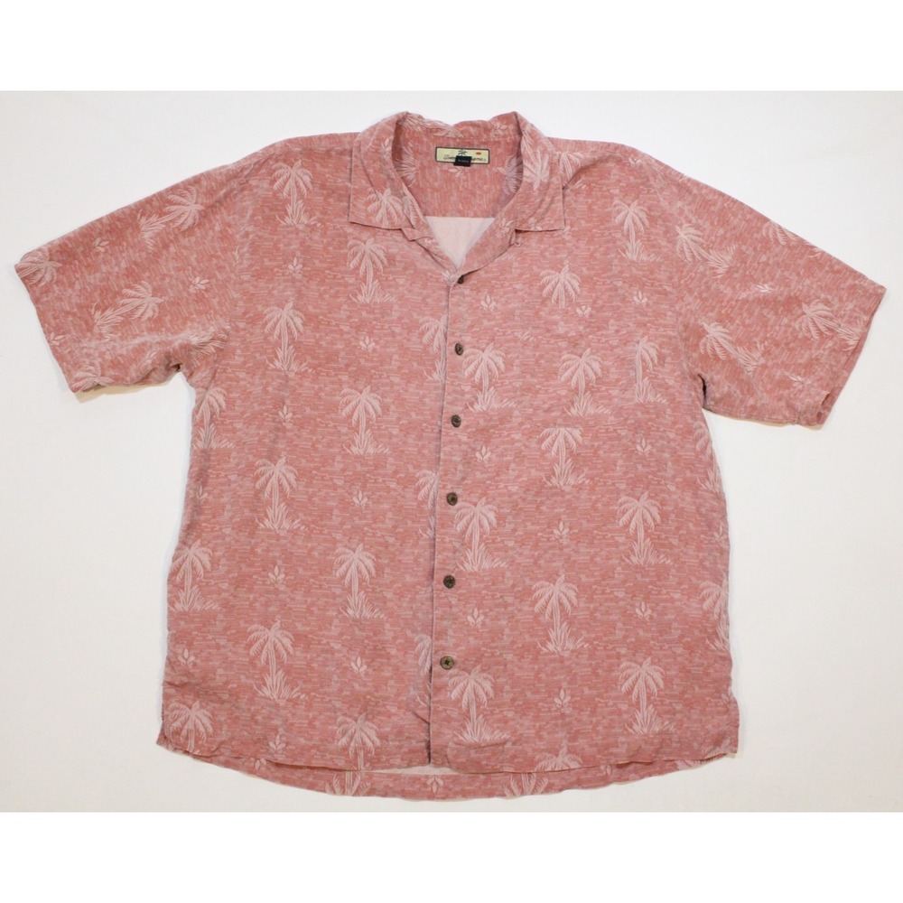 Tommy Bahama Shirt Mens XL 100% Silk Palm‎ Trees Hawaiian Button Up Camp